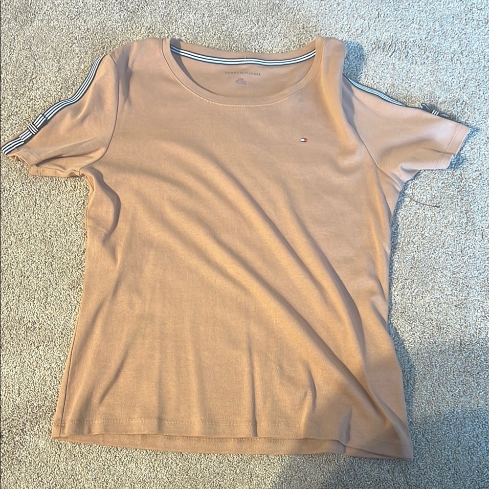 Tommy Hilfiger Tan Fitted Short Sleeve T-Shirt